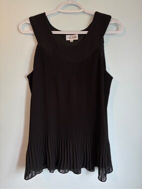 Gilani Black Pleated Sleeveless Top - Women’s Gilani Blouse - Size 10